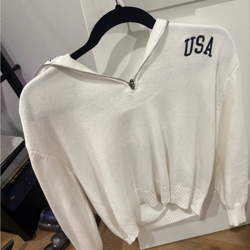 Hollister White Women's Cowl Neck Sweater